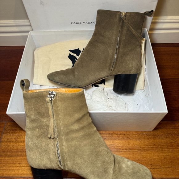 ISABEL MARANT "DEYISSA" SUEDE BROWN BOOTIES SIZE 37 - Picture 5 of 7